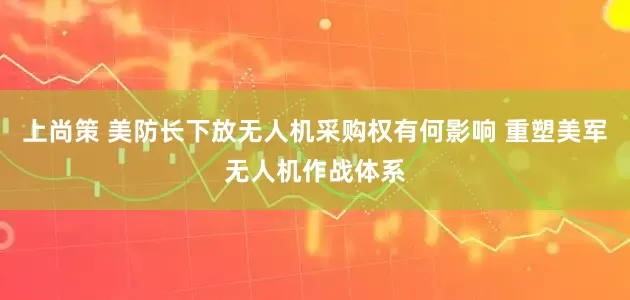 上尚策 美防长下放无人机采购权有何影响 重塑美军无人机作战体系