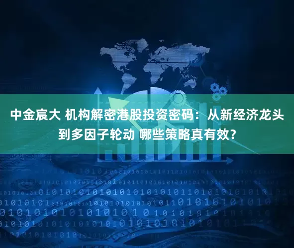 中金宸大 机构解密港股投资密码：从新经济龙头到多因子轮动 哪些策略真有效？